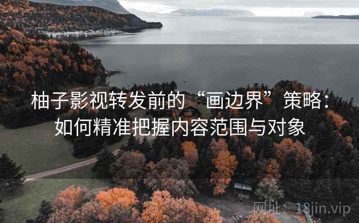 柚子影视转发前的“画边界”策略：如何精准把握内容范围与对象