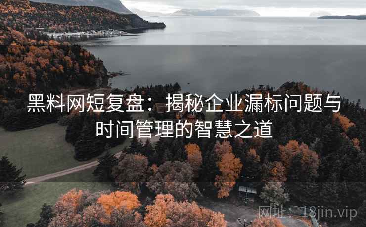 黑料网短复盘：揭秘企业漏标问题与时间管理的智慧之道