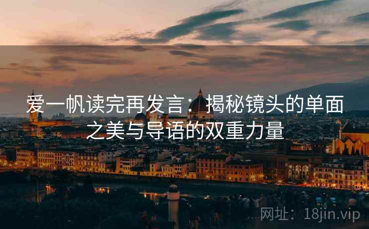 爱一帆读完再发言：揭秘镜头的单面之美与导语的双重力量